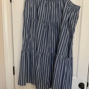 Old Navy Blue and White Striped A-Line Skirt